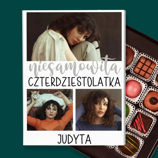 Fotokolaż: Niesamowita Czterdziestolatka - Personalizowane Praliny