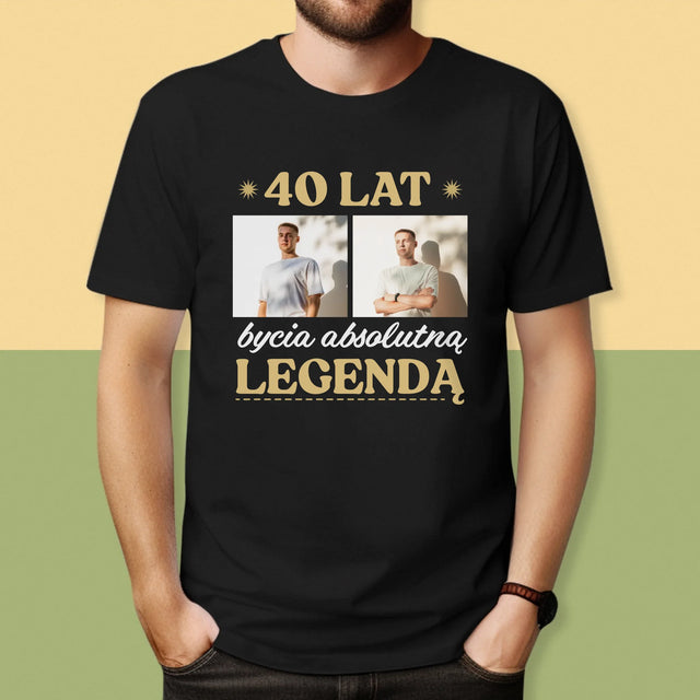Fotokolaż: 40 Lat Bycia Legendą - Koszulka Męska z Nadrukiem