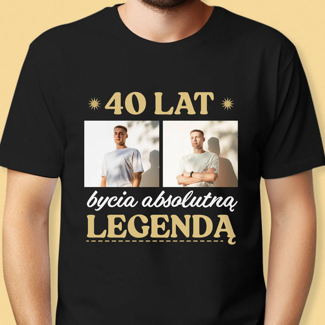 Fotokolaż: 40 Lat Bycia Legendą - Koszulka Męska z Nadrukiem