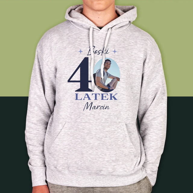 Zdjęcie I Podpis: Boski 40-Latek - Bluza Męska Z Kapturem