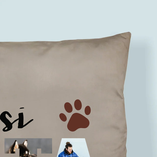 Słowo Ze Zdjęć: Psi Tata  - Poduszka z Nadrukiem