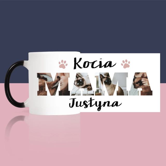 Słowo Ze Zdjęć: Kocia Mama  - Kubek z Nadrukiem
