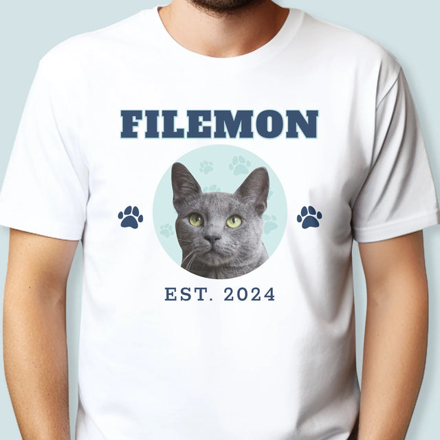 Twoja Postać: Twój Kot Varsity - Koszulka Męska z Nadrukiem