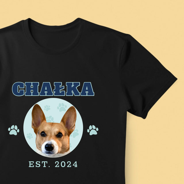 Twoja Postać: Twój Pies Varsity - Koszulka Męska z Nadrukiem