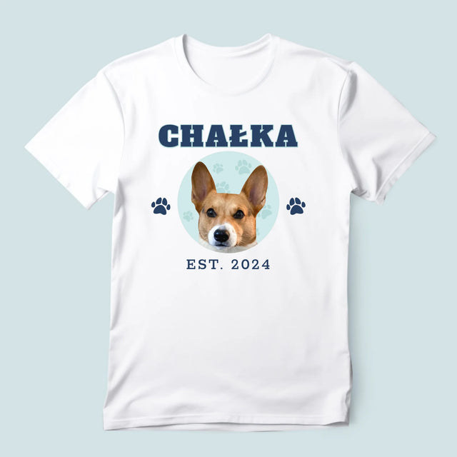 Twoja Postać: Twój Pies Varsity - Koszulka Męska z Nadrukiem