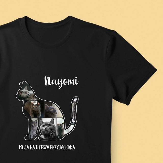 Kształt Ze Zdjęć: Kot Najlepszy Przyjaciel - Koszulka Męska z Nadrukiem