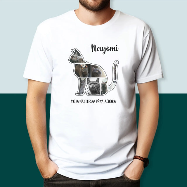 Kształt Ze Zdjęć: Kot Najlepszy Przyjaciel - Koszulka Męska z Nadrukiem