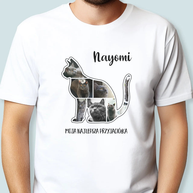Kształt Ze Zdjęć: Kot Najlepszy Przyjaciel - Koszulka Męska z Nadrukiem