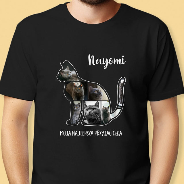Kształt Ze Zdjęć: Kot Najlepszy Przyjaciel - Koszulka Męska z Nadrukiem