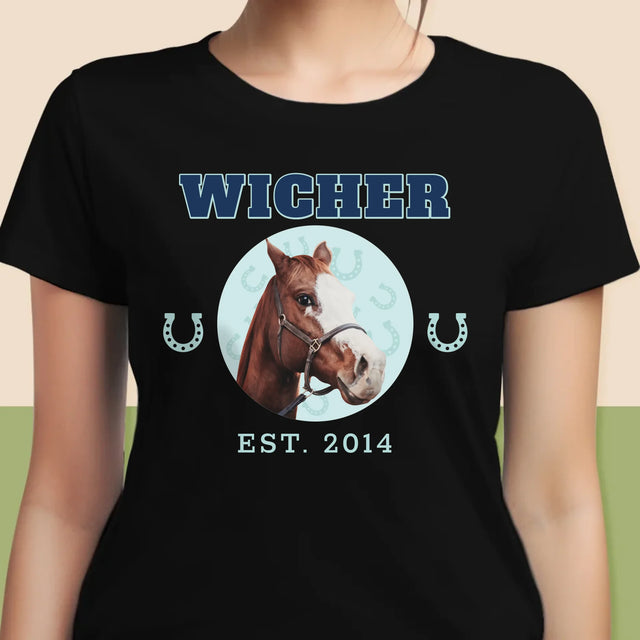 Twoja Postać: Twój Koń Varsity - Koszulka Damska z Nadrukiem