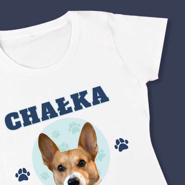 Twoja Postać: Twój Pies Varsity - Koszulka Damska z Nadrukiem