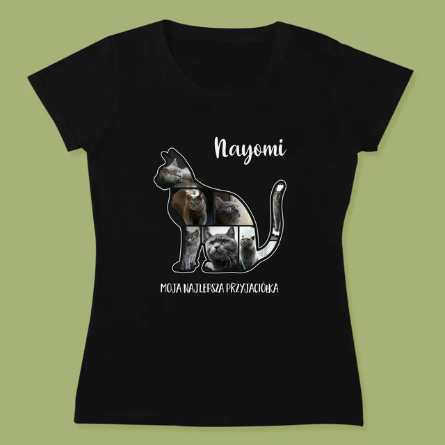 Kształt Ze Zdjęć: Kot Najlepszy Przyjaciel - Koszulka Damska z Nadrukiem