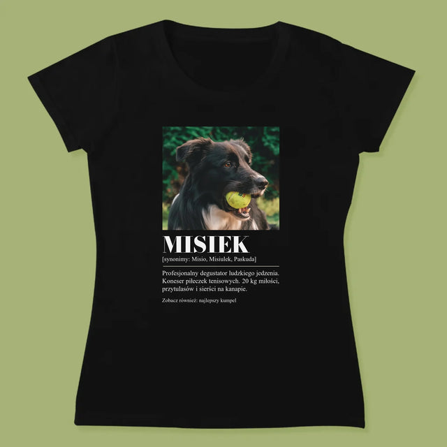 Zdjęcie i Podpis: Pupil Definicja - Koszulka Damska z Nadrukiem