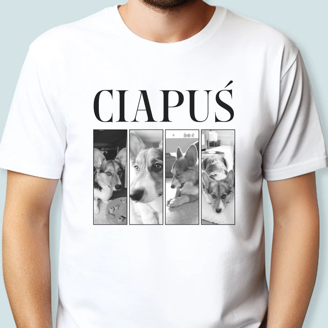 Fotokolaż: Bootleg Klasyczny z Pupilem - Koszulka Męska z Nadrukiem