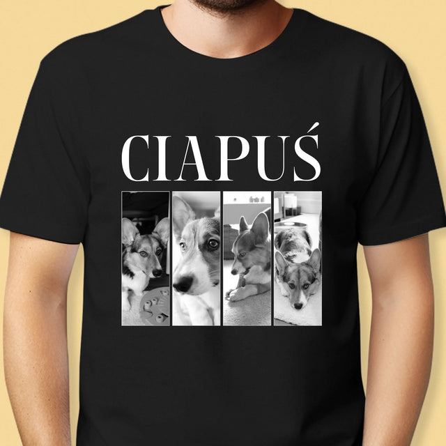 Fotokolaż: Bootleg Klasyczny z Pupilem - Koszulka Męska z Nadrukiem