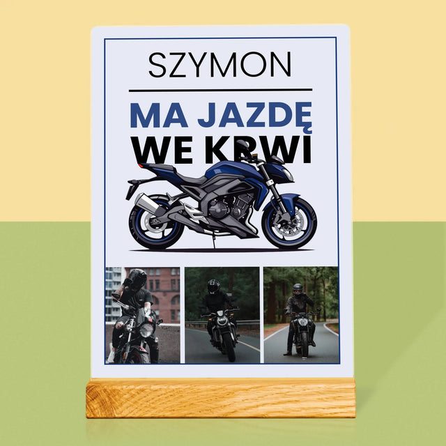 Fotokolaż: Ma Jazdę We Krwi - Wydruk Na Szkle Akrylowym