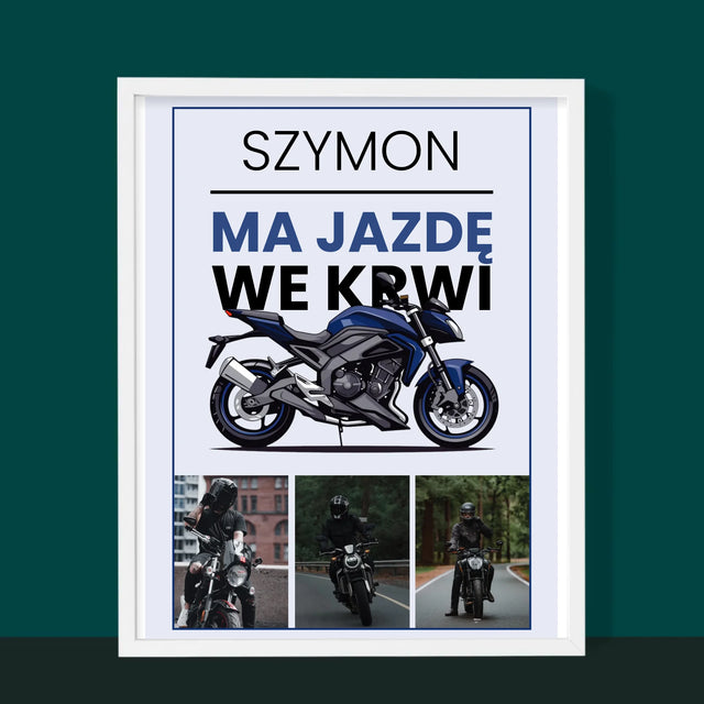 Fotokolaż: Ma Jazdę We Krwi - Wydruk Obramowany