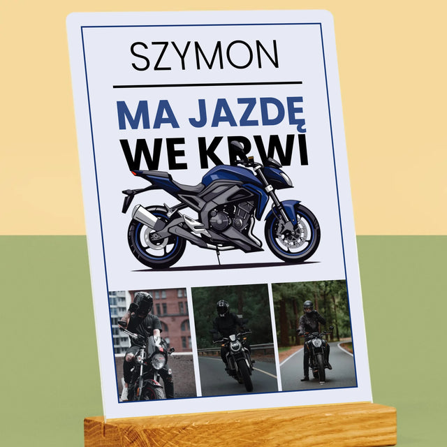 Fotokolaż: Ma Jazdę We Krwi - Wydruk Na Szkle Akrylowym