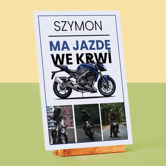 Fotokolaż: Ma Jazdę We Krwi - Wydruk Na Szkle Akrylowym