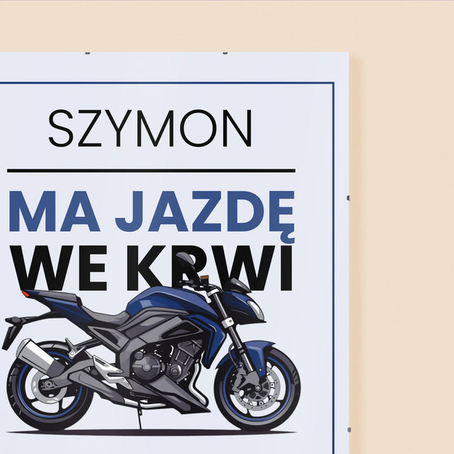 Fotokolaż: Ma Jazdę We Krwi - Personalizowany Plakat