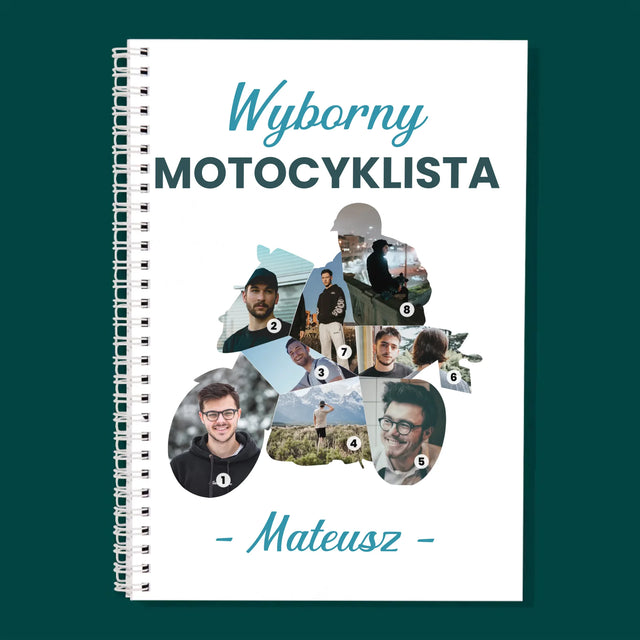 Kształt Ze Zdjęć: Wyborny Motocyklista - Planer Dzienny z Nadrukiem