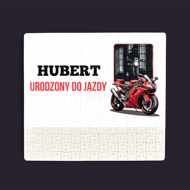 Zdjęcie I Podpis: Urodzony Do Jazdy - Personalizowane Puzzle