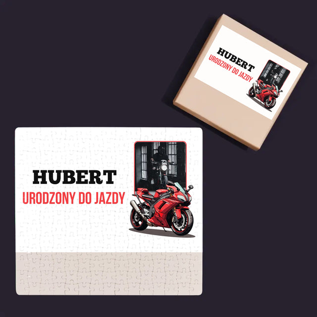 Zdjęcie I Podpis: Urodzony Do Jazdy - Personalizowane Puzzle