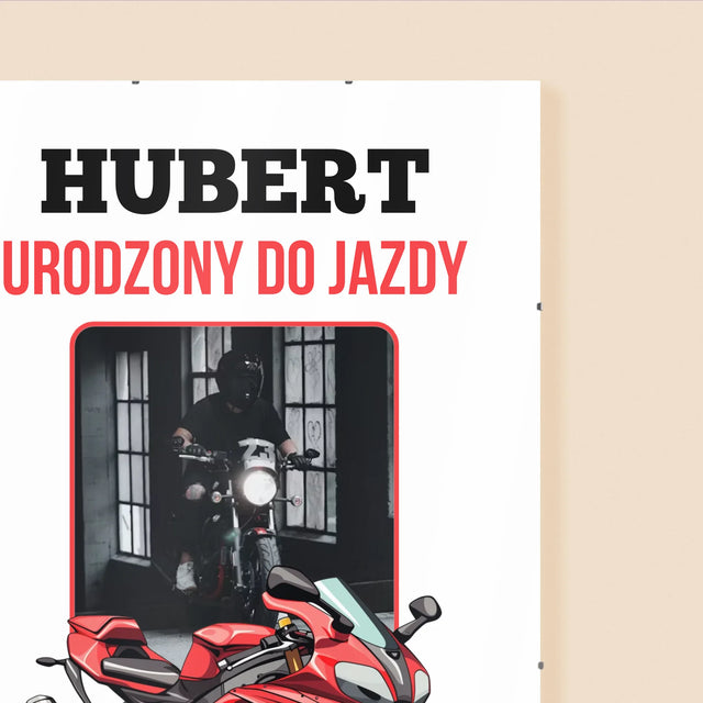 Zdjęcie I Podpis: Urodzony Do Jazdy - Personalizowany Plakat