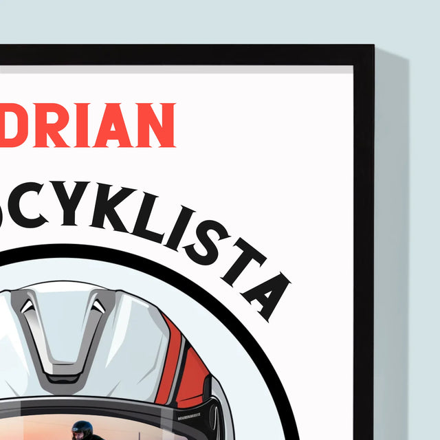 Zdjęcie I Podpis: Motocyklista Od Urodzenia - Wydruk Obramowany