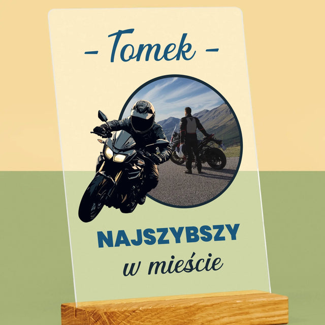 Zdjęcie I Podpis: Najszybszy W Mieście - Wydruk Na Szkle Akrylowym