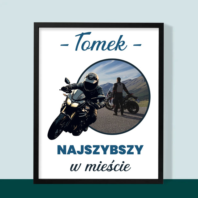 Zdjęcie I Podpis: Najszybszy W Mieście - Wydruk Obramowany