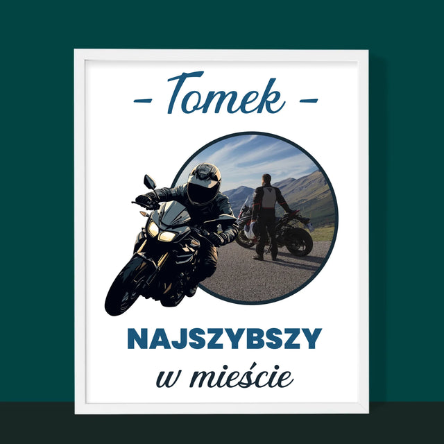 Zdjęcie I Podpis: Najszybszy W Mieście - Wydruk Obramowany