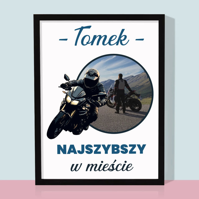 Zdjęcie I Podpis: Najszybszy W Mieście - Wydruk Obramowany