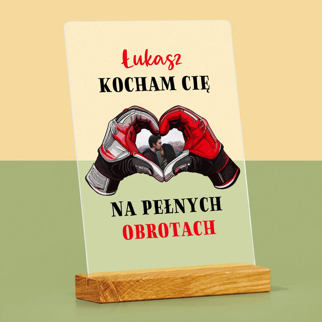 Zdjęcie I Podpis: Kocham Cię Na Pełnych Obrotach - Wydruk Na Szkle Akrylowym