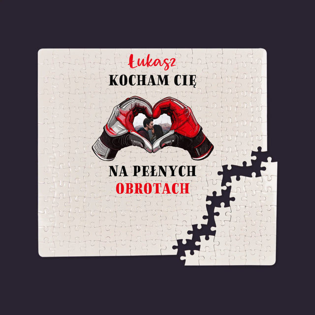 Zdjęcie I Podpis: Kocham Cię Na Pełnych Obrotach - Personalizowane Puzzle