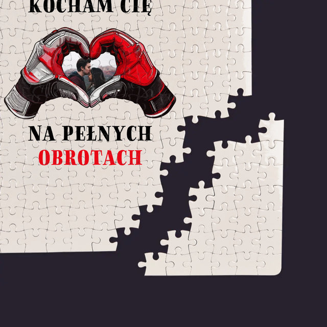 Zdjęcie I Podpis: Kocham Cię Na Pełnych Obrotach - Personalizowane Puzzle