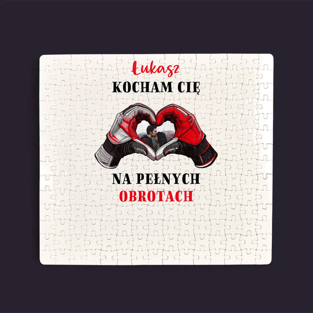 Zdjęcie I Podpis: Kocham Cię Na Pełnych Obrotach - Personalizowane Puzzle