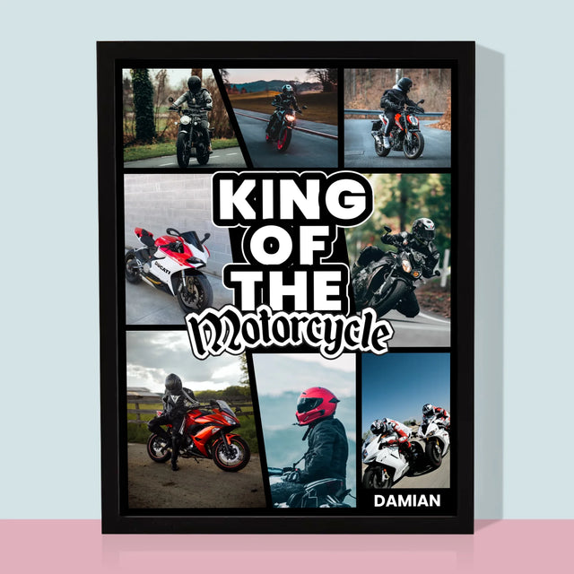 Fotokolaż: King Of The Motorcycle - Wydruk Obramowany