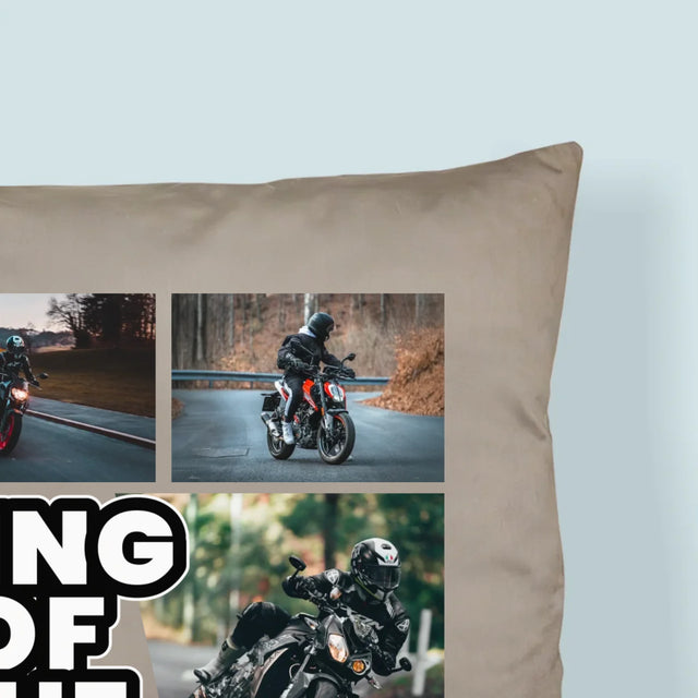 Fotokolaż: King Of The Motorcycle - Poduszka z Nadrukiem