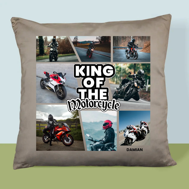 Fotokolaż: King Of The Motorcycle - Poduszka z Nadrukiem