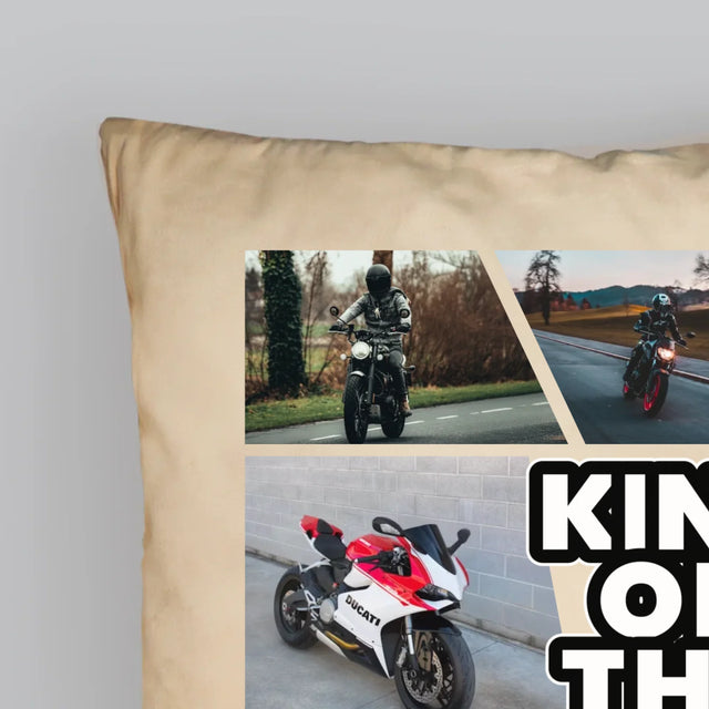 Fotokolaż: King Of The Motorcycle - Poduszka z Nadrukiem