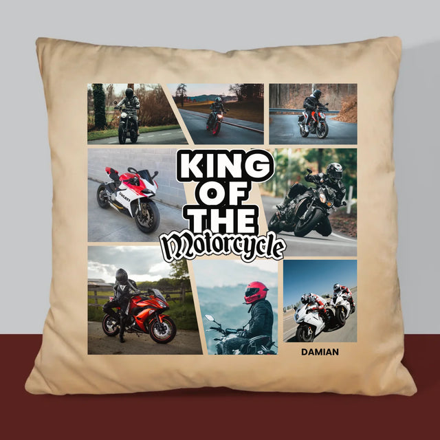 Fotokolaż: King Of The Motorcycle - Poduszka z Nadrukiem