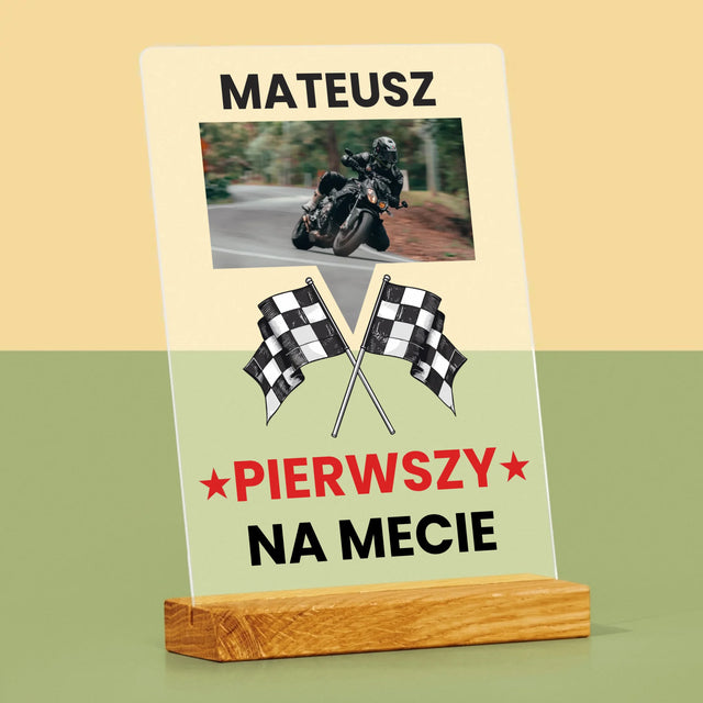 Zdjęcie I Podpis: Pierwszy Na Mecie - Wydruk Na Szkle Akrylowym