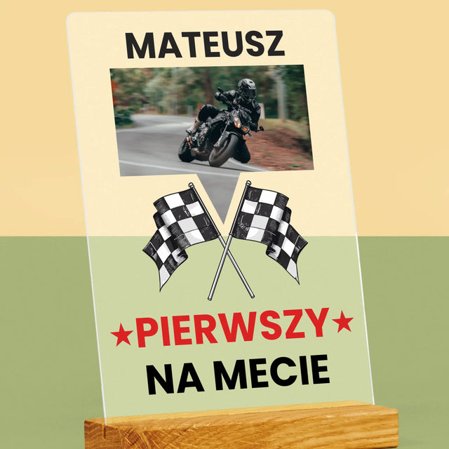 Zdjęcie I Podpis: Pierwszy Na Mecie - Wydruk Na Szkle Akrylowym