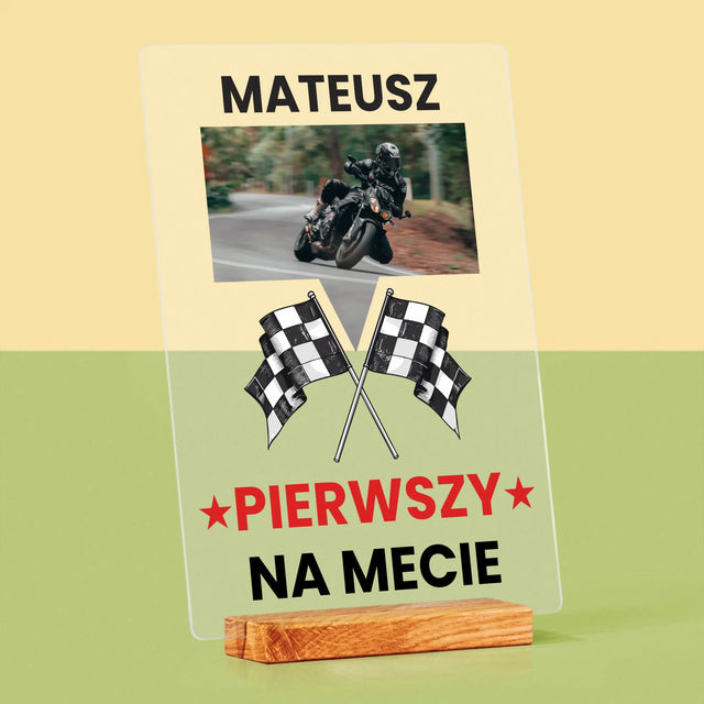 Zdjęcie I Podpis: Pierwszy Na Mecie - Wydruk Na Szkle Akrylowym