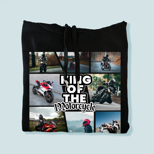 Fotokolaż: King Of The Motorcycle - Bluza Męska Z Kapturem