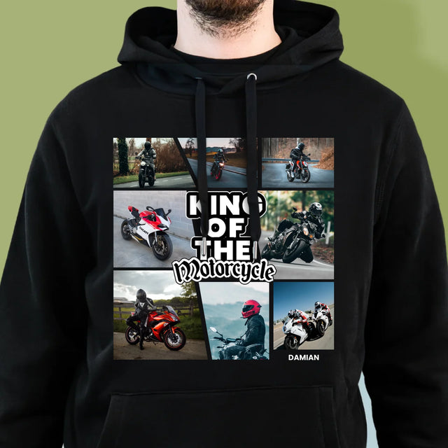 Fotokolaż: King Of The Motorcycle - Bluza Męska Z Kapturem