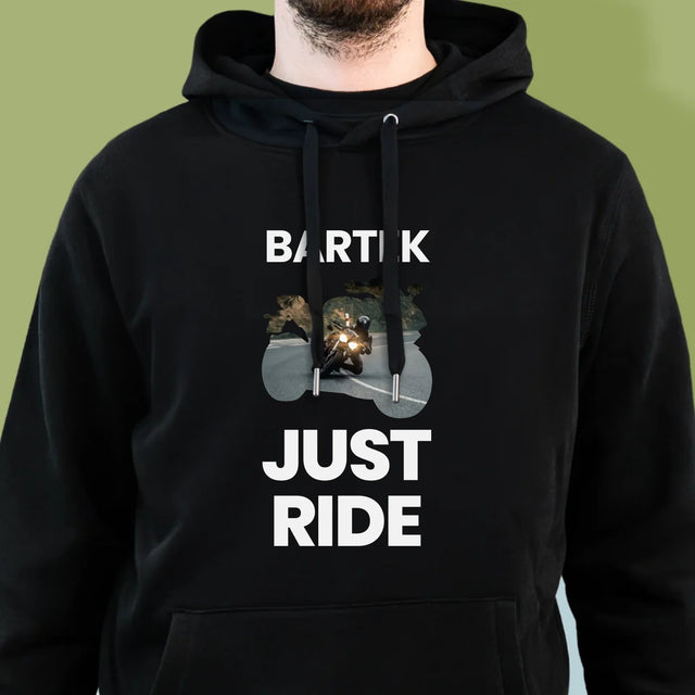 Kształt Ze Zdjęć: Just Ride - Bluza Męska Z Kapturem