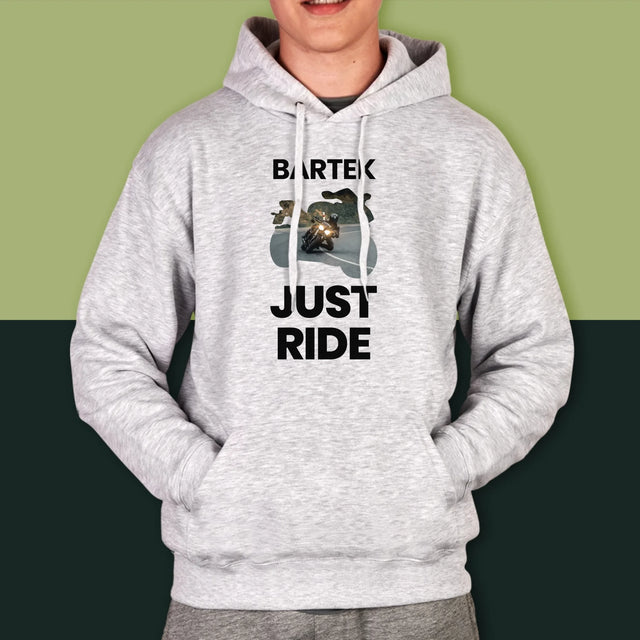 Kształt Ze Zdjęć: Just Ride - Bluza Męska Z Kapturem