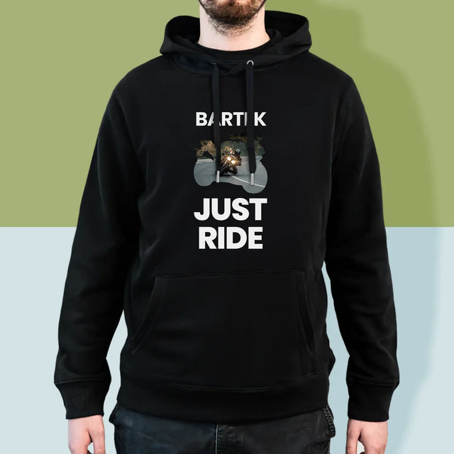 Kształt Ze Zdjęć: Just Ride - Bluza Męska Z Kapturem